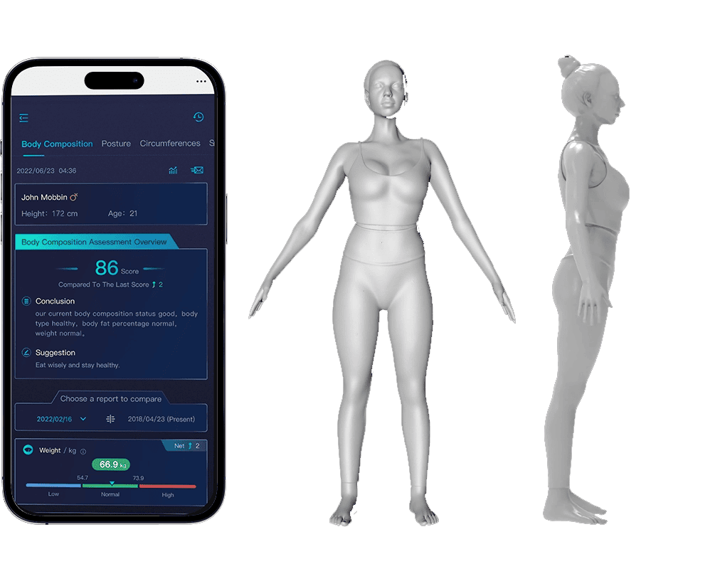 3D InBody scan fat muscle compostion test