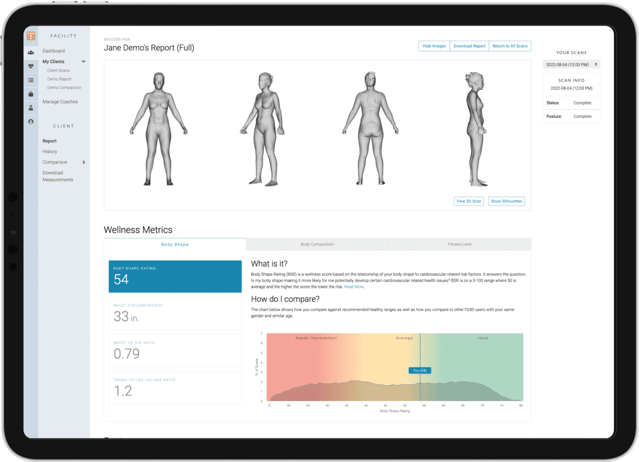 3D body fat muscle scanner